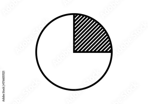 Icono negro de gráfico con porción gris