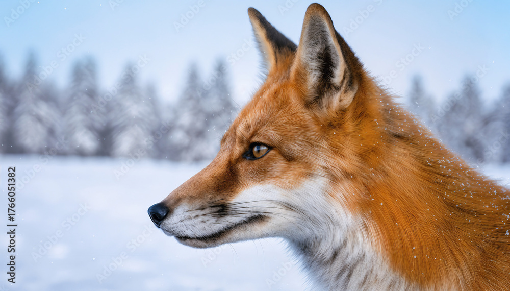 Fototapeta premium A Red Fox in the Snow