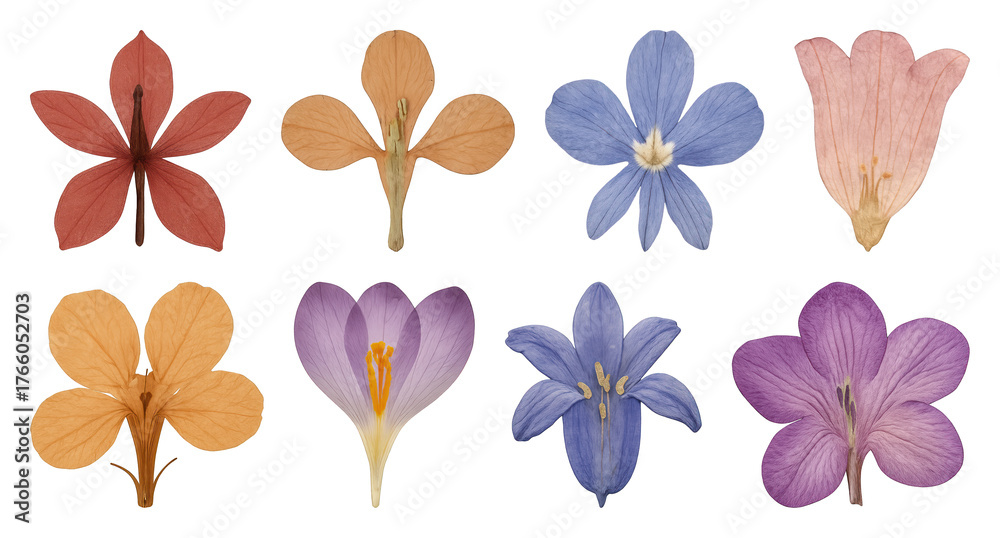 Obraz premium Colorful pressed flower collection