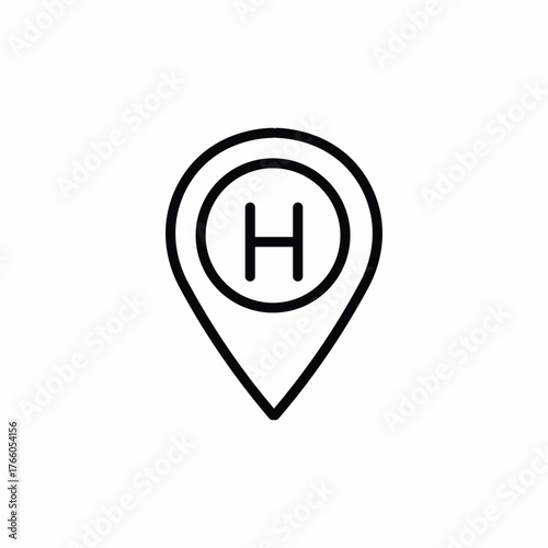 hospital location icon sign vector