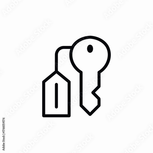 hotel room key icon sign vector