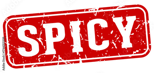 spicy rectangular sign. spicy stamp