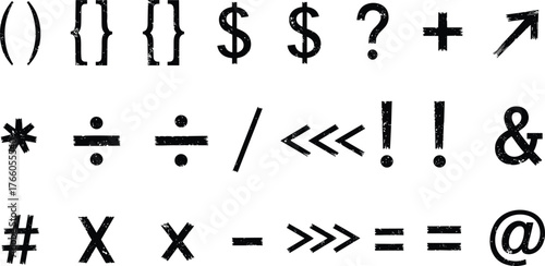 Collection of Punctuation and Mathematical Symbols Illustration for Graphic Design