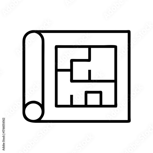 3d illustration of blueprint icon