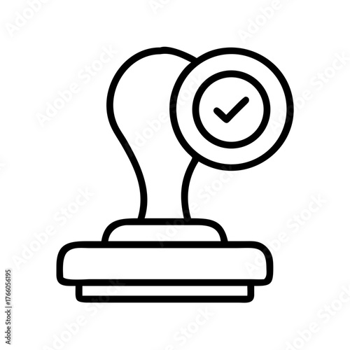 3d illustration of stamp with check mark icon
