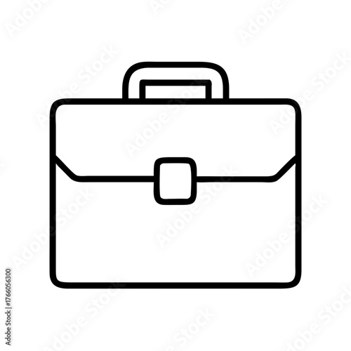 3d illustration of minimalist line art icon of a briefcase