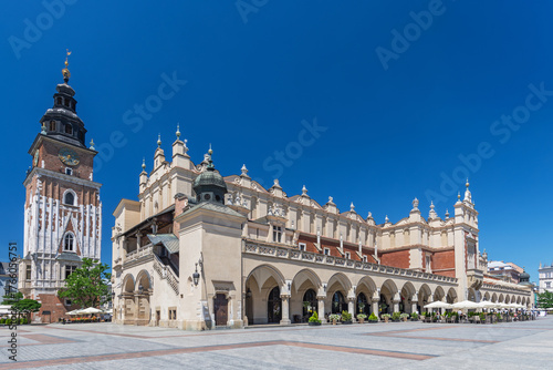 The Cracow Cloth Hall (Sukiennice) the central feature of the main market square in the Cracow Old Town, Poland.