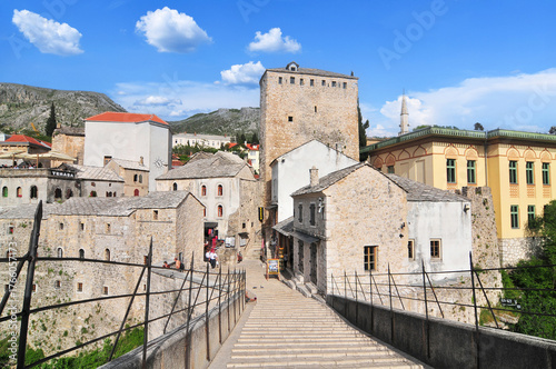 Historical Mostar Bridge known also as Stari Most or Old Bridge in Mostar, Bosnia and Herzegovina.