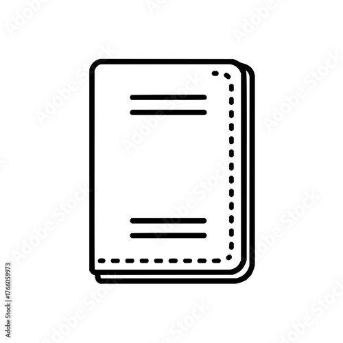 Notebook journal diary sketchpad vector icon for writing notes and planning organization stationery supply 100pg