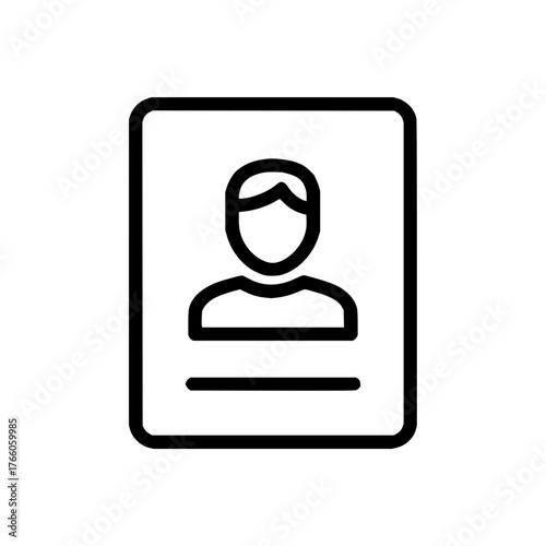 Identification card id profile user icon vector for personal identification and access control system