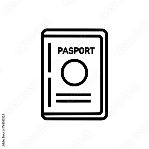 Passport travel document identification international id citizenship visa immigration legal border control icon