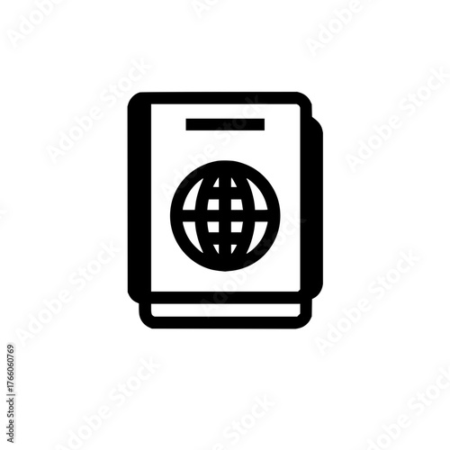 Passport travel document identification for international travel and visa application icon vector