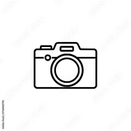 Camera outline icon photography equipment digital camera lens photo studio image vector illustration