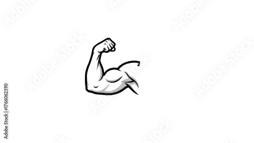 Bicep icon illustration showing strength and bodybuilding concept