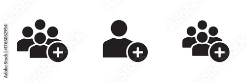 user management icon pack add users add user minimal vector silhouettes for apps and websites