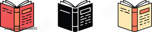 book cover icon set minimalist outline bold and colored variants vector ai eps png jpeg ideal for designers