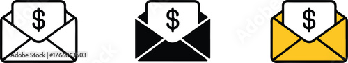money invoice envelope vector set payment and billing icons for banking and accounting materials ai eps jpeg png