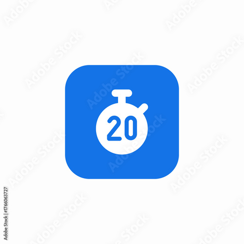 20 seconds timer icon sign vector