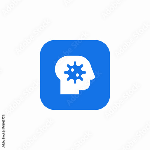 bacteria in head icon sign vector