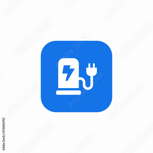electric fuel station icon sign vector