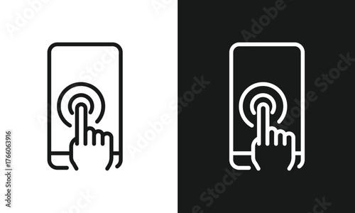 Mobile Phone Tap Gesture Icon, Smartphone User Interface Element for Web and App Design.