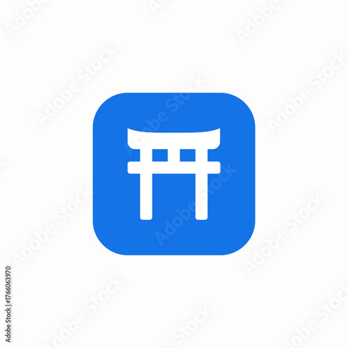 japanese arch icon sign vector