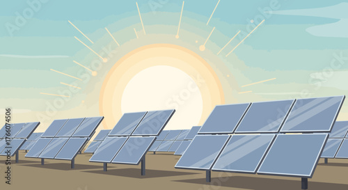 Solar panels generating clean energy from the sun for sustainable power.