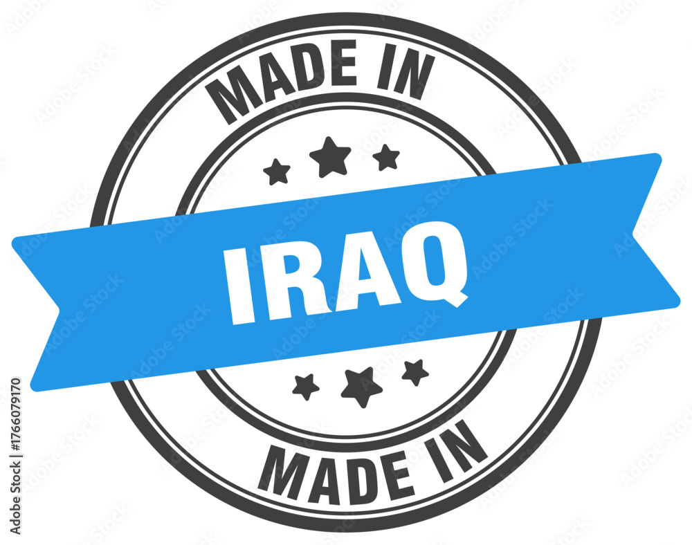 Obraz premium Made in Iraq round sign. Made in Iraq stamp.