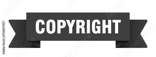copyright ribbon isolated on transparent background. copyright ribbon