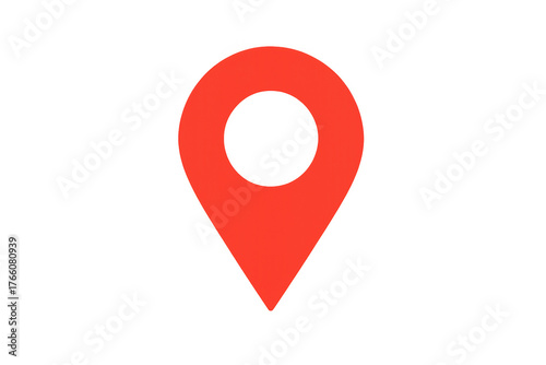 Red map pin icon indicating location, destination, or navigation point on a transparent background