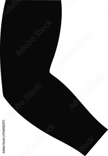 Human elbow silhouette isolated on white background simple black vector design
