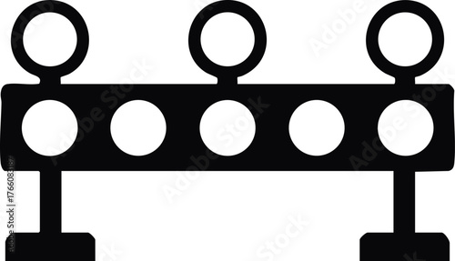 Target shooting silhouette icon with three targets and stand for shooting practice and aiming accuracy vector illustration