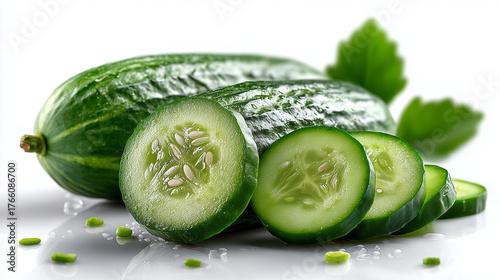 Cucumber on white background 