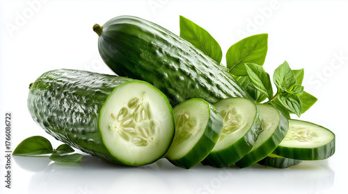 Cucumber on white background 