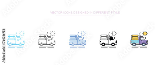 Farm Truck icon design with white background stock illustration
