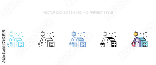 Farm Location icon design with white background stock illustration
