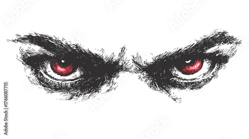 Eyes of the Devil Vector with Bold Outline for Creative Designs