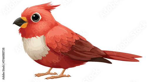 Adorable Cartoon Bird Pet Vector Illustration with Outline for Designs