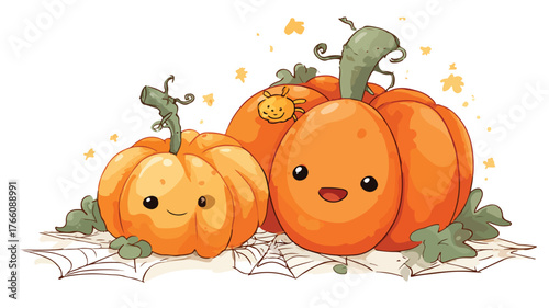 Spooky Halloween Greeting Cartoon Vector Illustration with Owls