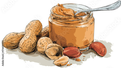 Nourishing Peanuts and Peanut Butter for Healthy Snacks Concept