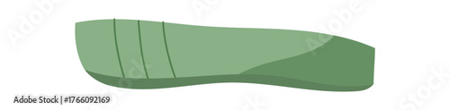 Flat green resistance band for sport exercise and gym training. Fitness tool improves strength and supports workout routines. Essential equipment for wellness healthy physical activities.