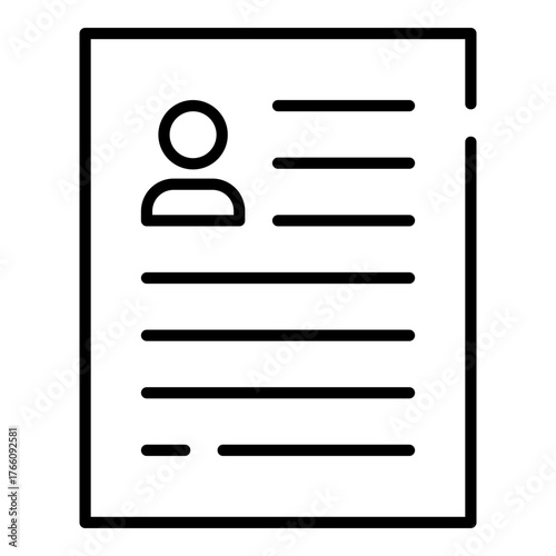 Resume, cv black line icon