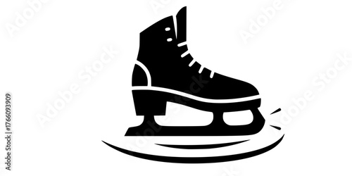 Simple Ice Skate Winter Activity Flat Vector Icon