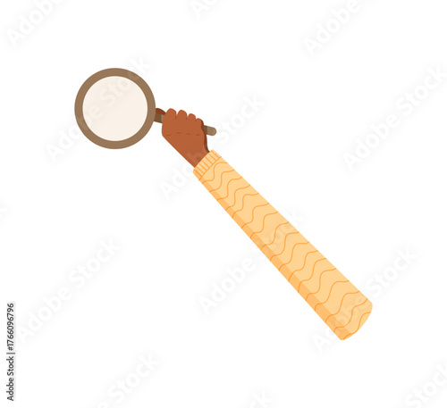 Hand hold circle in cartoon graphic style. A simple cartoon hand grip on circular template symbol. Use for feedback, review, survey, comment, vote, opinion, or satisfaction design.