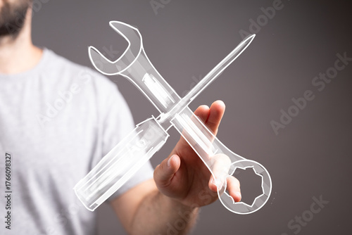 Image of a hand holding a v...