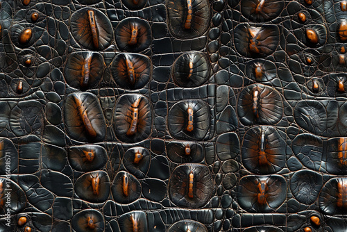Elegant seamless pattern with textured leather and detailed elements