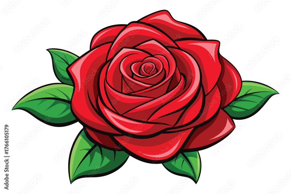 Naklejka premium Red rose isolated on white