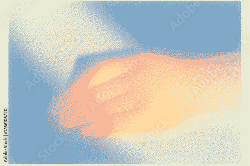 Softly blurred hand in pastel colors suggesting tenderness and warmth