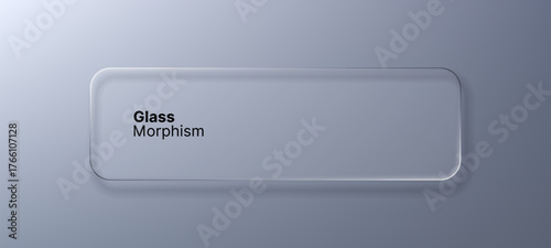 Liquid glass morphism vector design element for modern user interface, app icon or web page button. Concept of future graphic display.