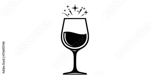 Wine Glass Celebration Simple Flat Vector Icon